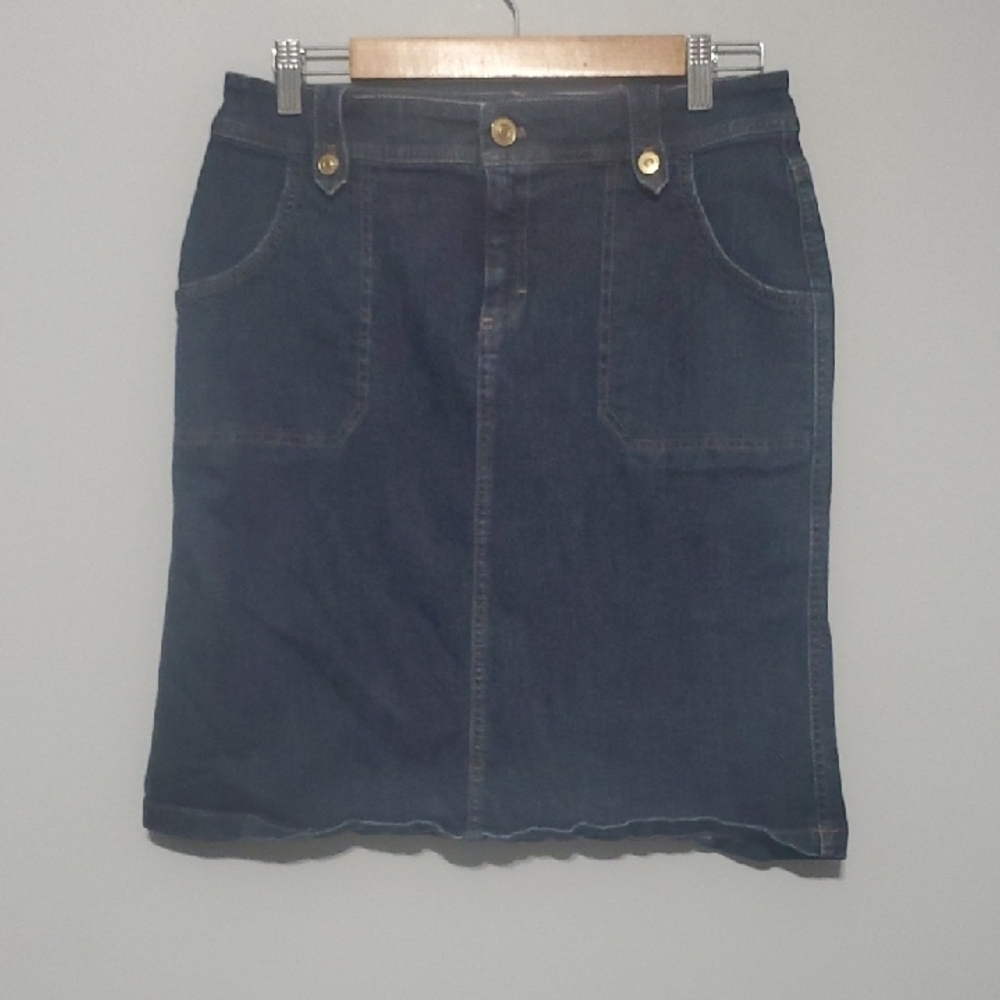 Izod Skirt Womens Size 8 Blue Classic Denim Skirtâ A-line Straight